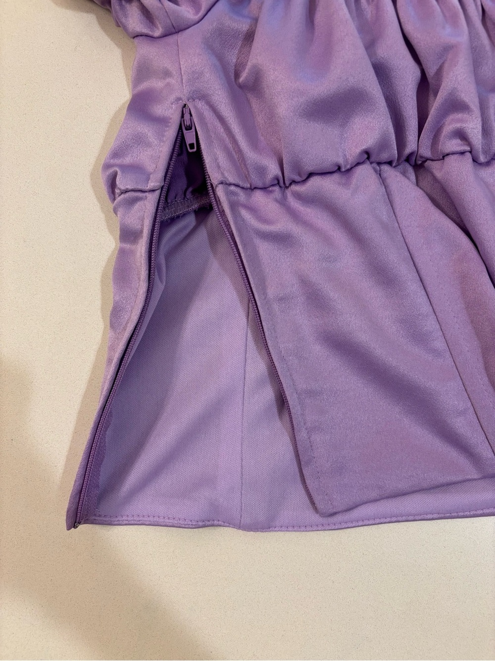 I.AM.GIA Lavender Puff-Sleeve Off-Shoulder Crop Top - Picture 4 of 8